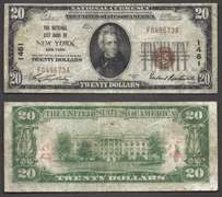 $20 1929-I NBN Ch 1461 New York NY
