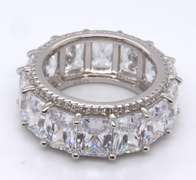 Sterling Silver Cubic Zirconia Eternity Band