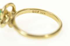 14K Yellow Gold Emerald Twist Retro Knot Statement Ring