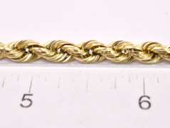 Thick Rope Chain Bracelet in 14K Yellow Gold