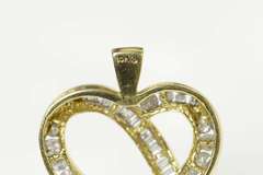 10K Yellow Gold Classic Diamond Wavy Heart Love Symbol Pendant