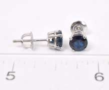 Beautiful Blue Sapphire Earrings in 14K White Gold