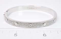 Incredible 18K White Gold Cartier Pave Diamond Bracelet