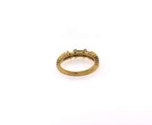 Deco Three Stone 14k Gold Diamond Ring