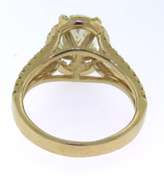Breathtaking Yellow Gold Halo oval Diamond Split Shank Halo Ring