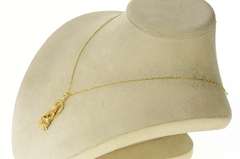 14K Yellow Gold Victorian Ornate Diamond Pious Lady Pendant