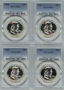 4 Awesome Superb Gem Proof 1958 Franklin Halves. PCGS PR67