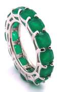 Sterling Silver Green Cubic Zirconia Band