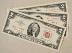 6 4 Consecutive 1963 CHCU $ 2 Red Seal US Notes