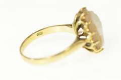 14K Yellow Gold Carved Shell Retro Cameo Statement Ring