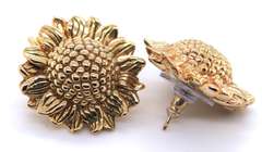 Fantastic 18kt Sunflower Gold Earrings