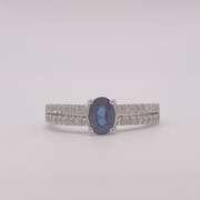 14kt Gold, Blue Sapphire, & Diamond Cocktail Ring