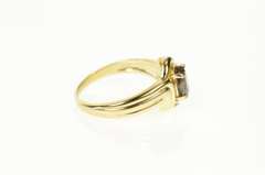 14K Yellow Gold Oval Syn. Alexandrite Diamond Accent Wavy Ring