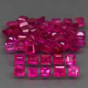 Premium 4.45ct 55 piece princess cut Ruby set