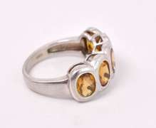 Orange Gemstone Ring in Sterling Silver