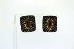 Sterling Silver River Rock Pebble And Druzy Earrings