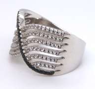 Sterling Silver Cubic Zirconia Cross over Ring