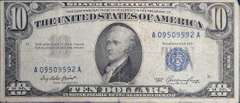 Series 1953 $10 Silver Certificate, Circulated. FR.1706