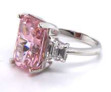 Pink Cubic Zirconia Sterling Silver Ring