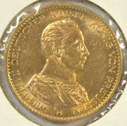 Choice BU 1914-A Germany 20 Marks Gold Piece. Flashy