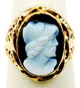 Early 14K Filigree Cameo Ring