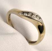White Gold Diamond Band with a Twist