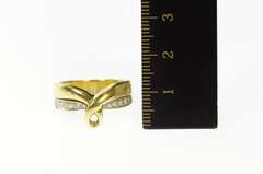 18K Yellow Gold Ornate Diamond Loop Layered Statement Band Ring