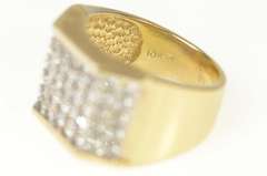10K Yellow Gold 0.90 Ctw Pave Squared Diamond Statement Ring