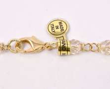 Glimmering Italian Made, Hand Blown Art Glass 36" Necklace with Gold and Gold Plated Links