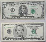 1963 A & 1999 $5 Star Federal Reserve Notes