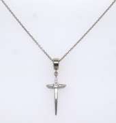 Fantastic White Gold Diamond Cross Pendant on Chain