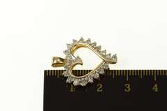 10K Yellow Gold Diamond Classic Curvy Heart Love Symbol Pendant
