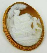 Exquisite Large 14K Goddess Cameo Pin/Pendant