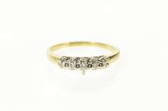 14K Yellow Gold Classic Retro Diamond Wedding Band Ring