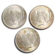1922 & 2 1923 Slider Peace Dollars
