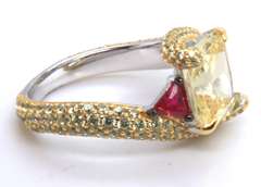 Yellow Cubic Zirconia Sterling Silver Ring