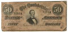 Collectible1864 $50 Confederate States of America Note (T-66)