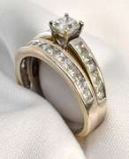 Desirable Princess Cut Diamond Wedding Set