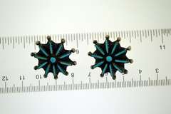 Vintage Sterling Starburst Flower Turquoise Earrings