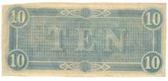 Crisp Unc 1864 $10 Confederate States of America Note (T-68)