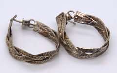 Vintage Sterling Silver Braided Earrings