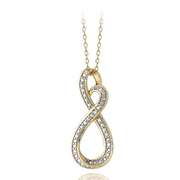 18K Gold over Sterling Silver Diamond Accent Infinity Heart Swirl Necklace
