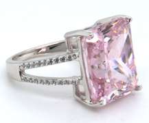 Sterling Silver Pink Cubic Zirconia Ring