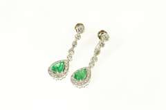 18K White Gold 4.14 Ctw Michael Christoff Emerald Diamond Earrings