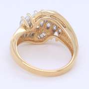 Gorgeous Yellow Gold Marquise and Baguette Diamond wide Band Ring