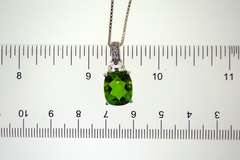 Italian Sterling Silver Chain With Color Stone Pendant