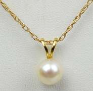14K Pearl Drop Necklace