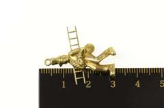 10K Yellow Gold 3D Chimney Sweep Stylized Puffy Charm/Pendant