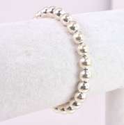 Beaded Necklace and Bracelet in Sterling Silver