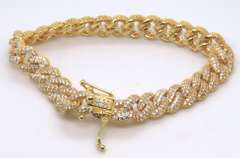 Sterling Silver Cubic Zirconia Curb Link Bracelet